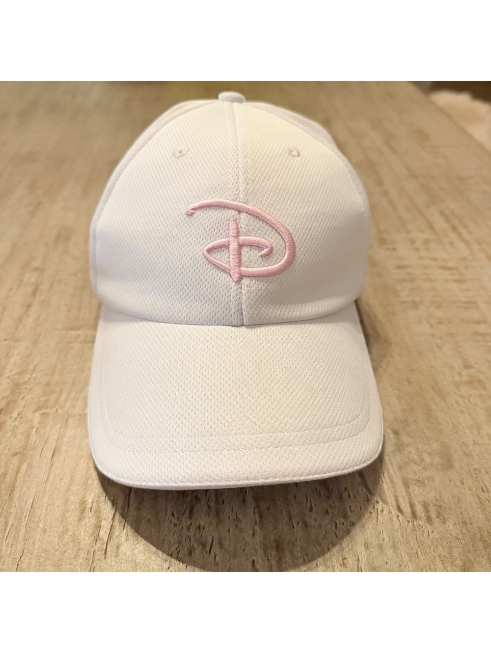 Disney Parks Authentic Original White Pink D Logo Baseball Cap Hat Adjustable